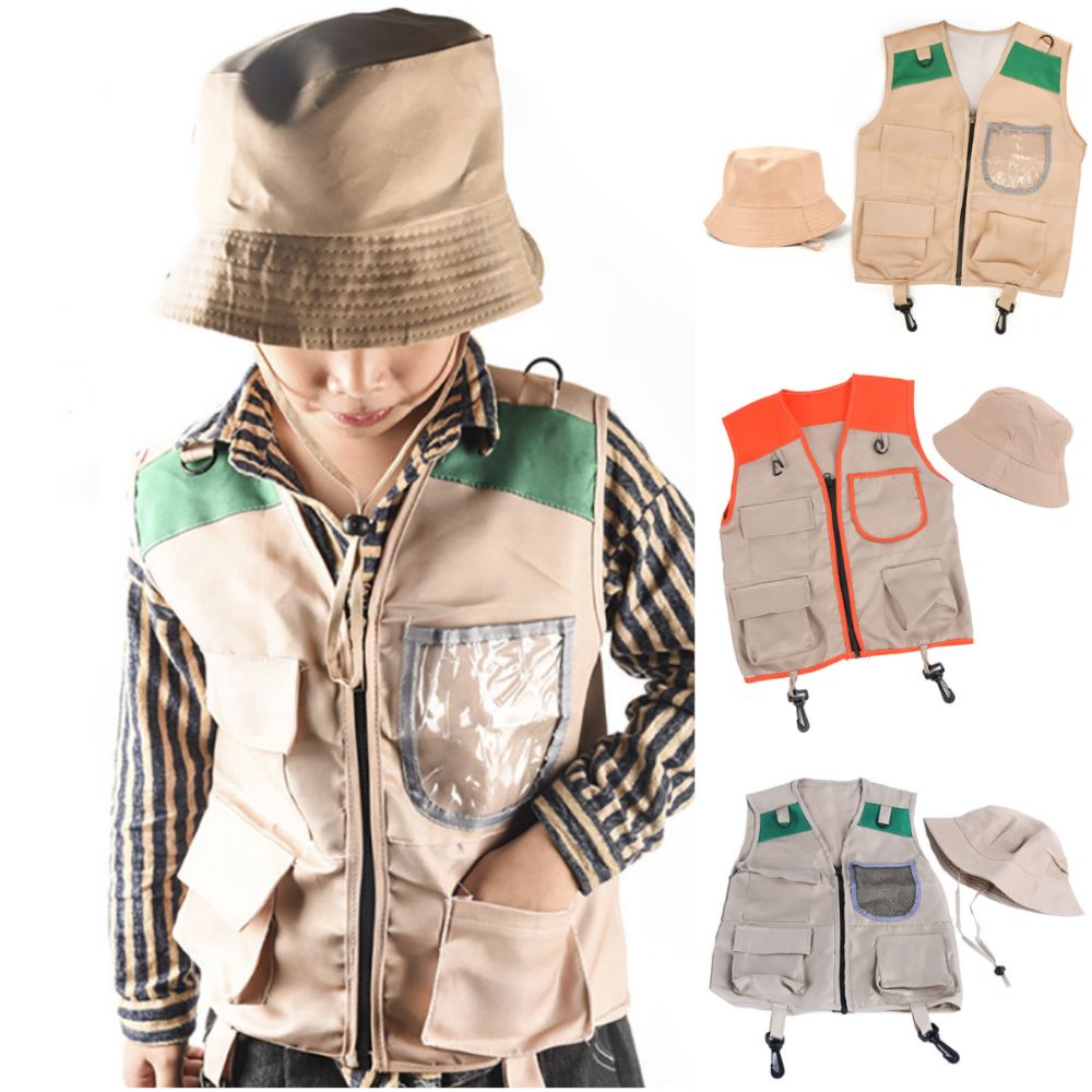 Outdoor Adventure Kit For Kids - Multicolor Kids Explorer Hat Vest Dress