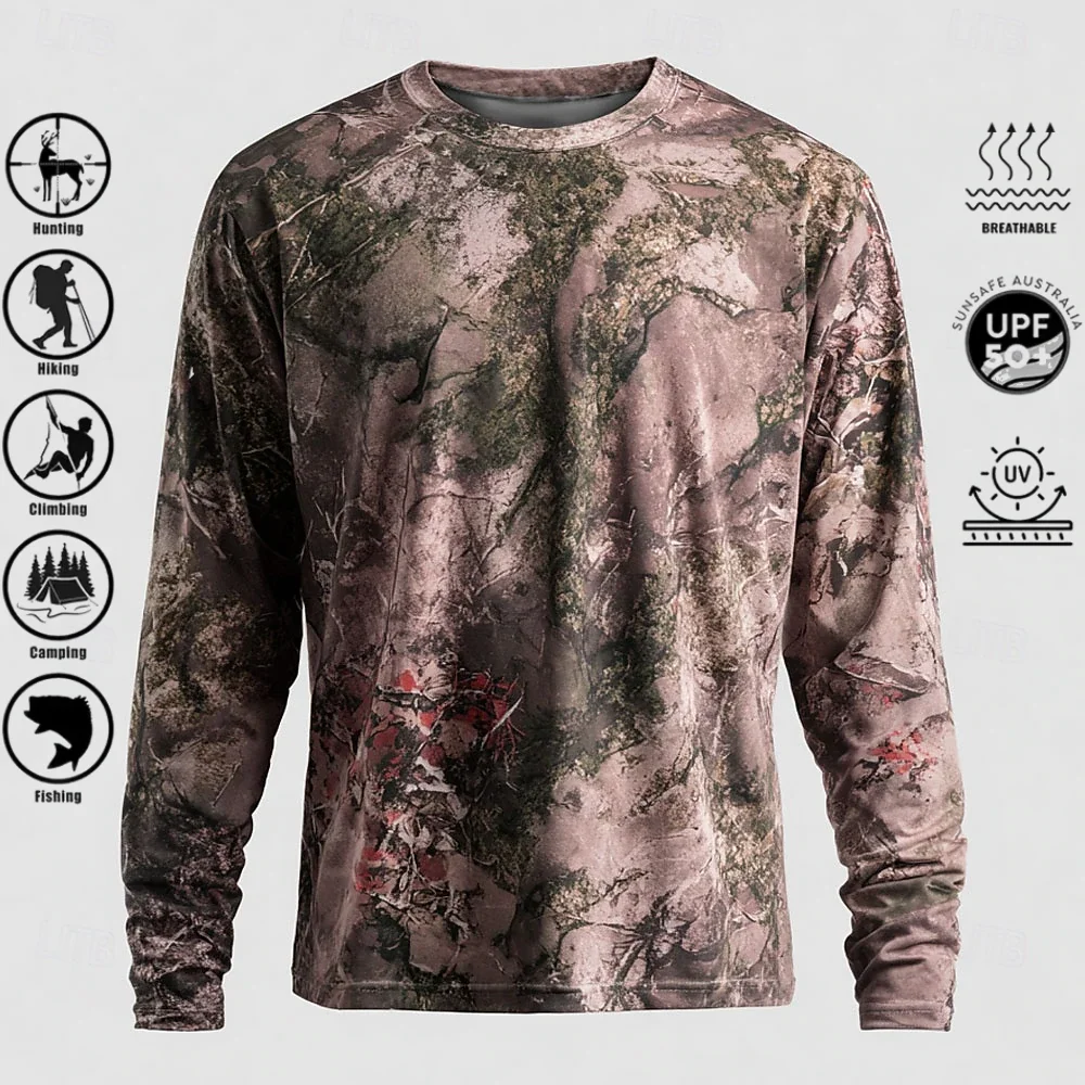 Men Long Sleeve T-shirt Polyes - Outdoor Adventure Trips 评论和价格