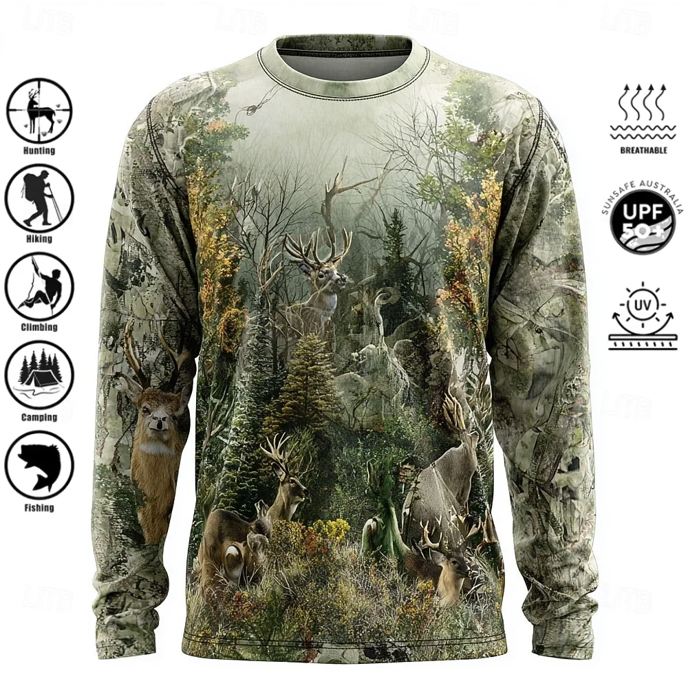 Men Long Sleeve T-shirt Polyes - Outdoor Adventure Trips 评论和价格