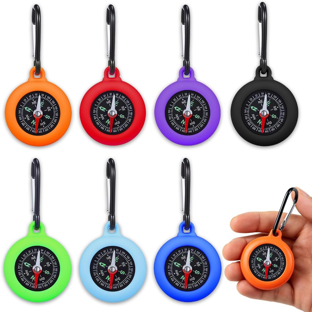 5-20 PCS Mini Compass Keychain - Outdoor Adventure Birthday Party 评论和价格