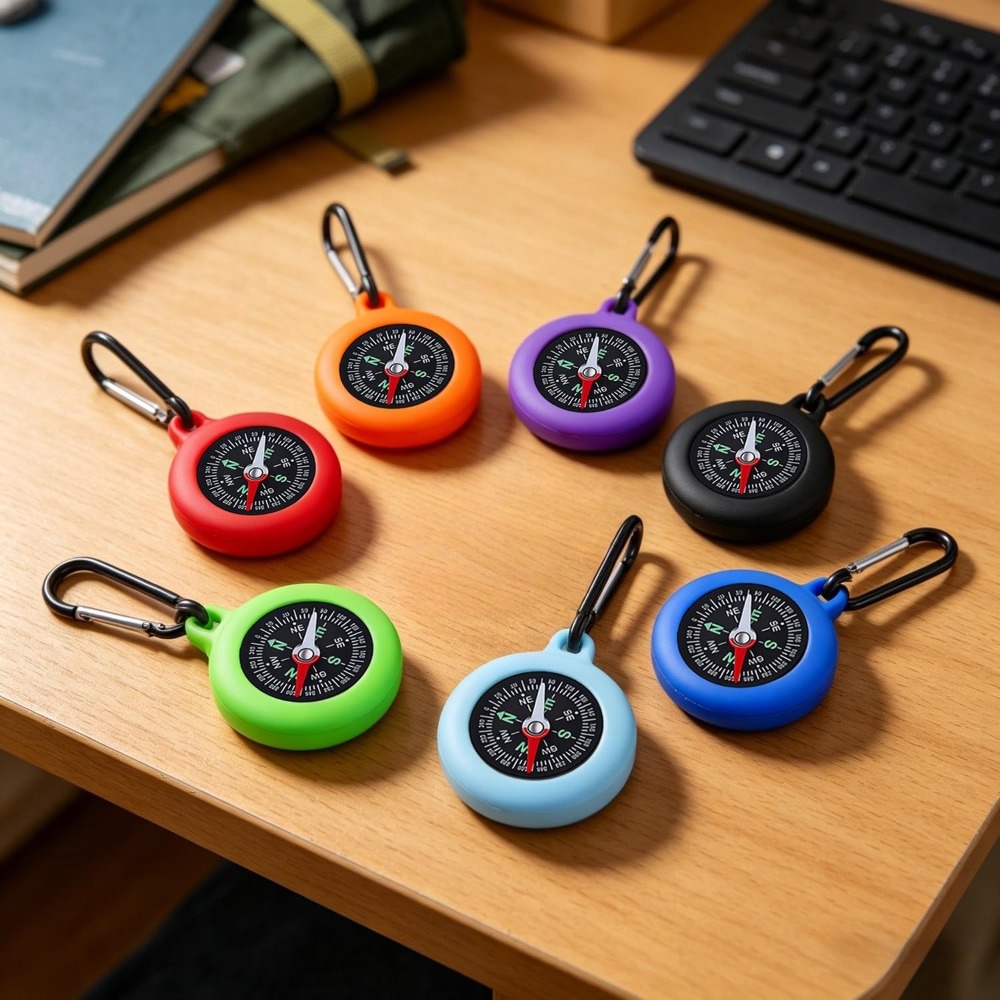 5-20 PCS Mini Compass Keychain - Outdoor Adventure Birthday Party 评论和价格