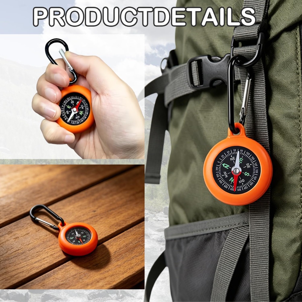 5-20 PCS Mini Compass Keychain - Outdoor Adventure Birthday Party 评论和价格
