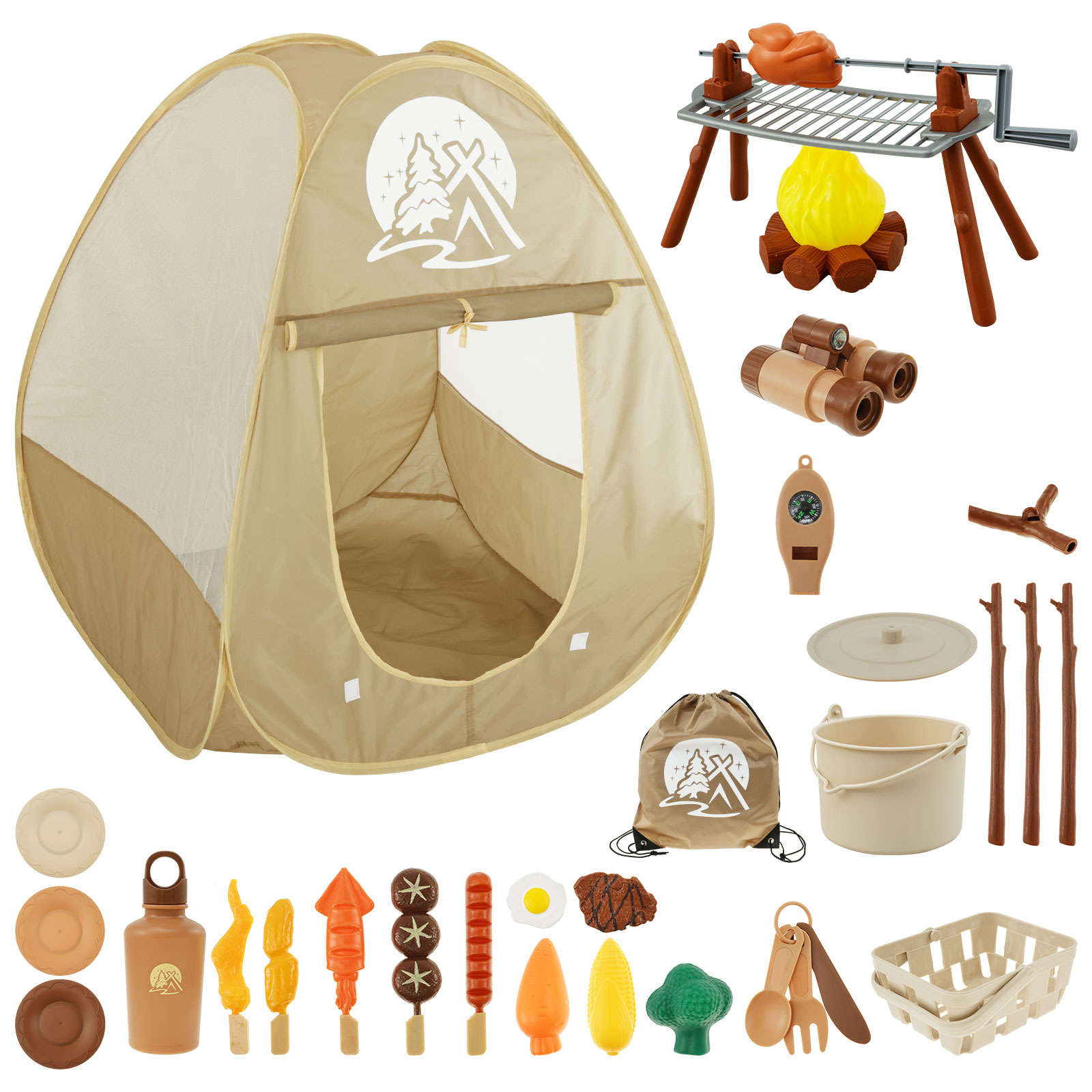 Kids Camping Toy Set Tent Pop  - Outdoor Adventure Kit For Kids 评论和价格
